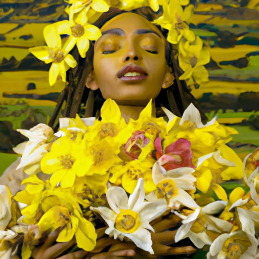 Ethiopian new year photo with yellow flowers for enkutatash